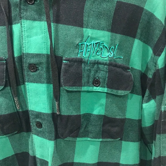 55DSL Plaid Flannel Button Down Rare - Picture 2 of 4